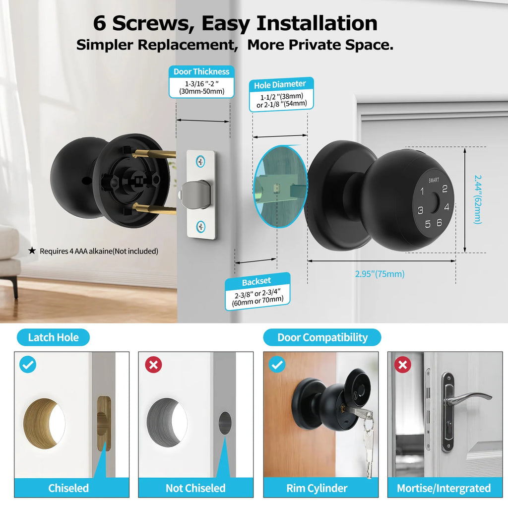 VOREX ROUND SMART DOOR LOCK