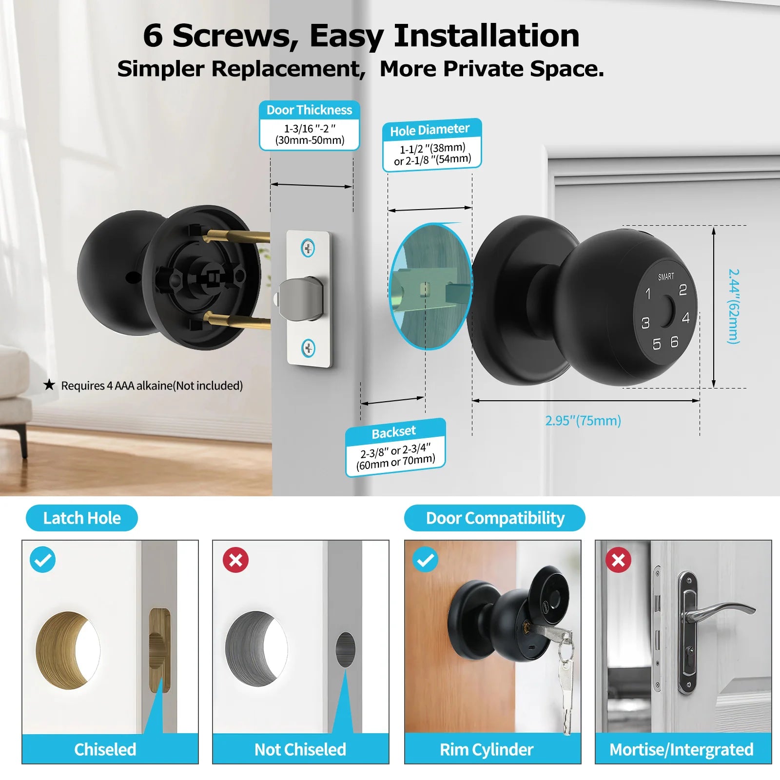 VOREX ROUND SMART DOOR LOCK