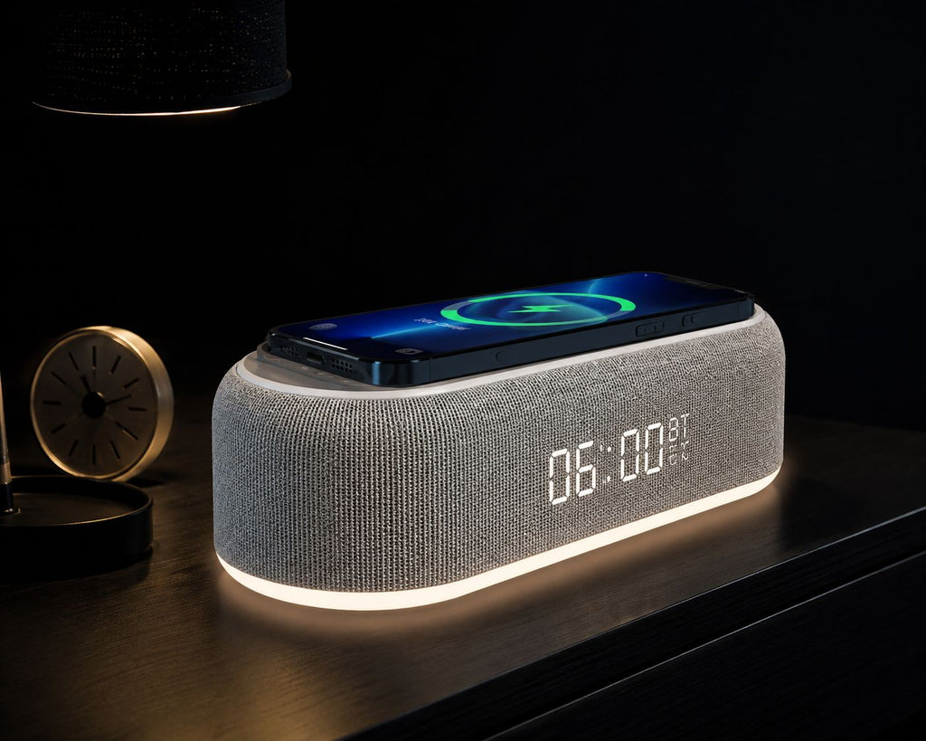 smart led ireless charger clock