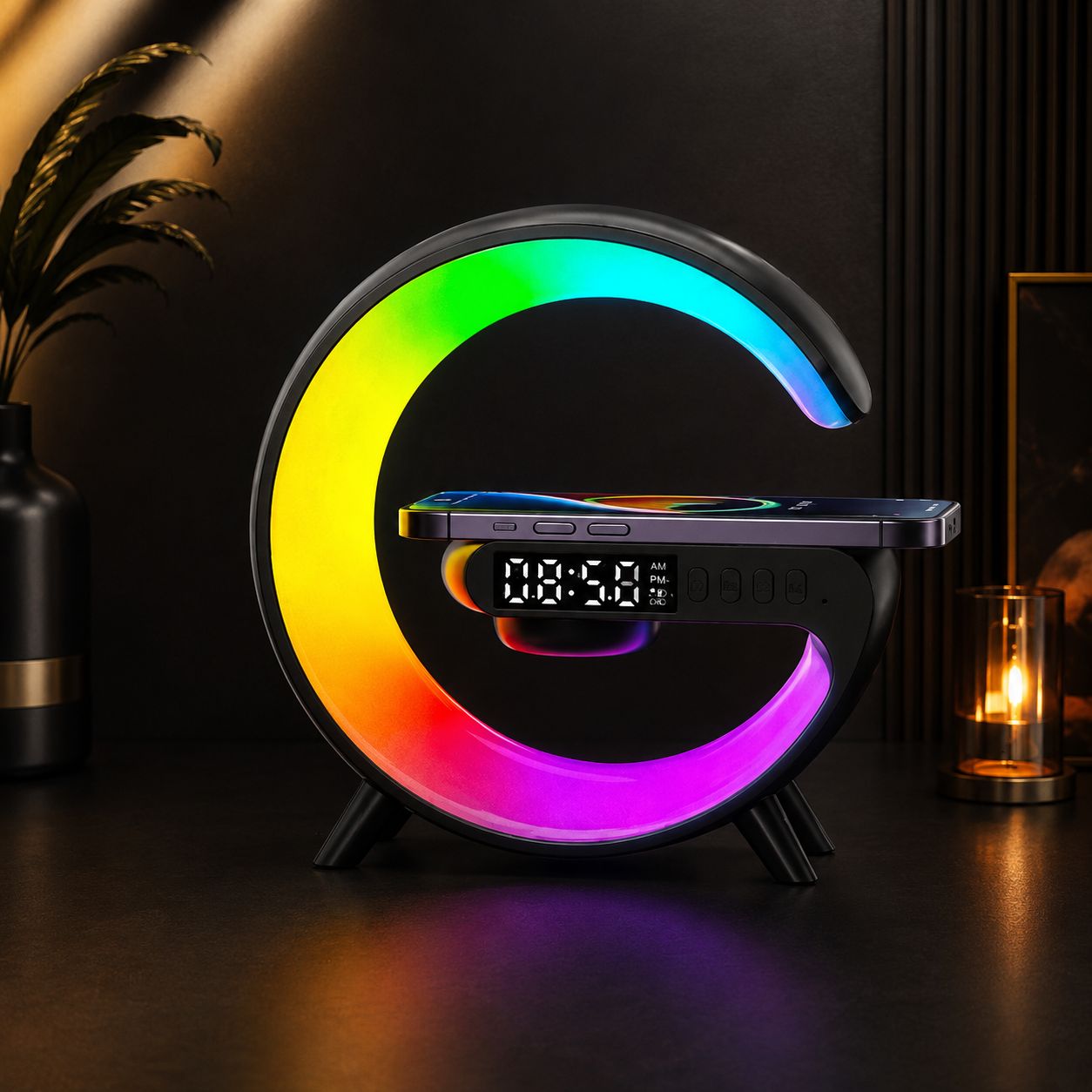 rgb charging station ith alarm clock