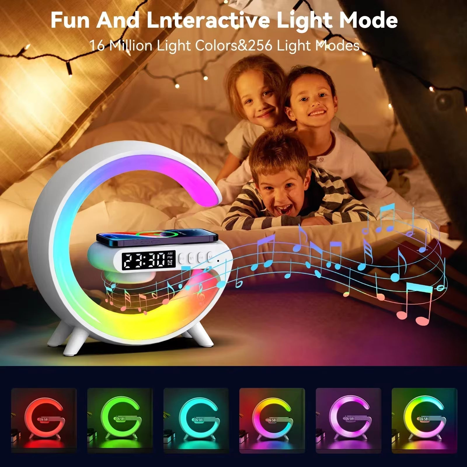 rgb charging station ith alarm clock