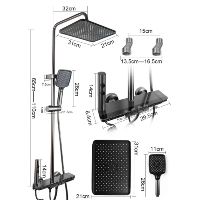 luxury digital led shower set